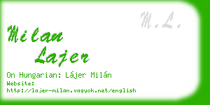 milan lajer business card